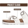 image:imageProject Cloud 100 Genuine Leather Womens Sandals Slides for Women LianWhite
