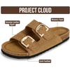 image:imageProject Cloud 100 Genuine Leather Womens Sandals Slides for Women VenitaChestnutstud