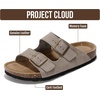 image:imageProject Cloud 100 Genuine Leather Womens Sandals Slides for Women VenitaGrey Suede
