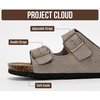 image:imageProject Cloud 100 Genuine Leather Womens Sandals Slides for Women VenitaGrey Suede