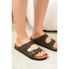 image:imageProject Cloud 100 Genuine Leather Womens Sandals Slides for Women VenitaOlive