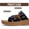 image:imageProject Cloud Comfortable Womens Sandals Platform Sandals for WomenPure Black  Kristi