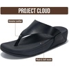 image:imageProject Cloud Genuine Leather Platform Sandals Women Non Slip Womens SlidesArlo  Black