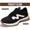 image:imageProject Cloud Lighweight Trendy Lace Up Fashion Sneakers for Women LeccoBlack Mesh