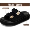 image:imageProject Cloud Platform Sandals Women Memory Foam Slides HavanaBlack Suede