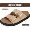 image:imageProject Cloud Trendy Adjustable Sandals amp Slides for Women with Soft InsoleSharl 2  Beige Suede