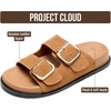 image:imageProject Cloud Trendy Adjustable Sandals amp Slides for Women with Soft InsoleSharl 2  Tan Suede