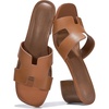 image:imageProject Cloud 100 Genuine Leather Block Heeled Sandals for WomenOpalCognac Leather