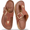 image:imageProject Cloud 100 Genuine Leather Thong Sandals amp Flip Flops for WomenBrown  Bigger Buckle