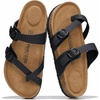 image:imageProject Cloud 100 Genuine Leather Womens Sandals Slides for Women LianBlack Mono Leather