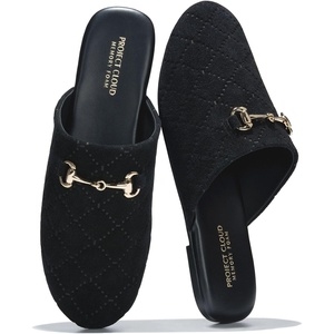 image:image100 Genuine Leather Mules for Women  Stylish Womens FlatsBlack Suede
