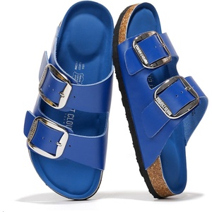 image:imageProject Cloud 100 Genuine Leather Footbed Sandals for Women SantoriniCobalt