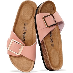 image:imageProject Cloud 100 Genuine Leather Sandals Women Comfortable Womens SlidesIbiza  Coral