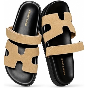 image:imageProject Cloud 100 Genuine Leather Sandals Women amp Slides for Women MayvyBeige Leather