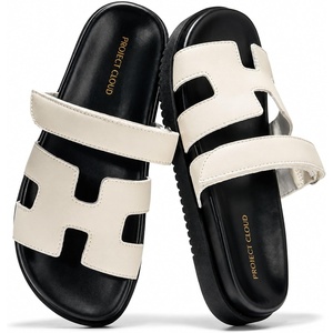 image:imageProject Cloud 100 Genuine Leather Sandals Women amp Slides for Women MayvyWhite