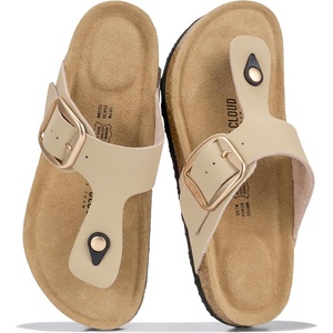 image:imageProject Cloud 100 Genuine Leather Thong Sandals amp Flip Flops for WomenBeige  Bigger Buckle