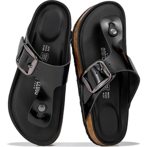 image:imageProject Cloud 100 Genuine Leather Thong Sandals amp Flip Flops for WomenBlack Patent  Bigger Buckle
