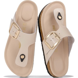 image:imageProject Cloud 100 Genuine Leather Thong Sandals amp Flip Flops for WomenCream  Bigger Buckle
