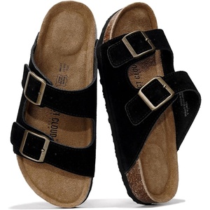 image:imageProject Cloud 100 Genuine Leather Womens Sandals Slides for Women VenitaBlack Suede