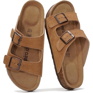 image:imageProject Cloud 100 Genuine Leather Womens Sandals Slides for Women VenitaCamel