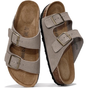 image:imageProject Cloud 100 Genuine Leather Womens Sandals Slides for Women VenitaGrey Suede