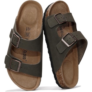 image:imageProject Cloud 100 Genuine Leather Womens Sandals Slides for Women VenitaOlive