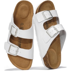 image:imageProject Cloud 100 Genuine Leather Womens Sandals Slides for Women VenitaWhite