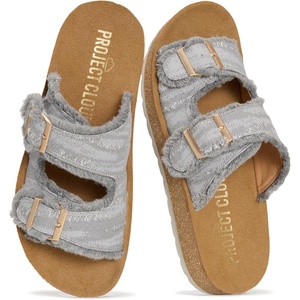 image:imageProject Cloud Comfortable Womens Sandals Platform Sandals for WomenLight Grey Twill  Light
