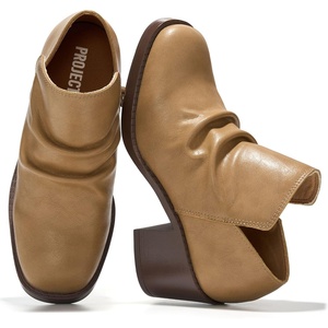 image:imageProject Cloud Genuine Leather Heeled Boots For Women  Slouch Womens BootsSand Grainy Leather