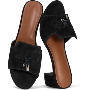 image:imageProject Cloud Genuine Leather Womens Heels Dress Sandals amp Slides MonacoBlack Suede