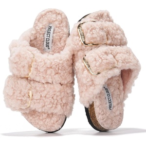 image:imageProject Cloud Kids Sandals 100 Genuine Leather Slides for Boys amp GirlsLight Pink Fur