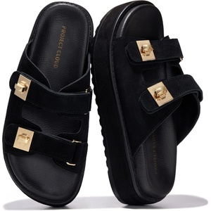 image:imageProject Cloud Platform Sandals Women Memory Foam Slides HavanaBlack Suede