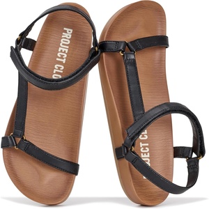 image:imageProject Cloud Sandals for Women Strappy Adjustable Slides 2026 BrandyBlack