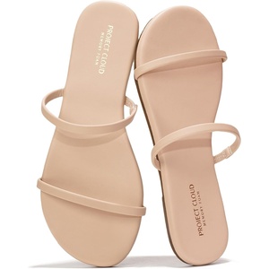 image:imageProject Cloud Summer Sandals for Women with Memory Foam Insole TransitionBeige Pu