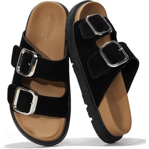 image:imageProject Cloud Trendy Adjustable Sandals amp Slides for Women with Soft InsoleSharl 2  Black Suede
