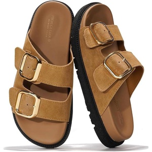 image:imageProject Cloud Trendy Adjustable Sandals amp Slides for Women with Soft InsoleSharl 2  Tan Suede