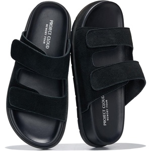 image:imageProject Cloud Trendy Adjustable Sandals amp Slides for Women with Soft InsoleSleek Black Suede