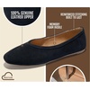 image:image100 Genuine Leather Ballet Flats for Women  Comfy Fall Shoes for WomenBlack Suede