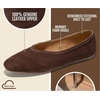 image:image100 Genuine Leather Ballet Flats for Women  Comfy Fall Shoes for WomenCoffee Suede