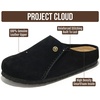 image:image100 Genuine Leather Insole Clogs for Women Slip On Shoes for WomenBlack Suede