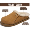 image:image100 Genuine Leather Insole Clogs for Women Slip On Shoes for WomenChestnut Suede  Fur Lined