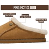 image:image100 Genuine Leather Insole Clogs for Women Slip On Shoes for WomenChestnut Suede  Fur Lined