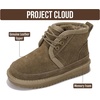 image:imageGenuine Leather Kids Boots Natural FurLined Ankle Boots for Girls amp BoysTaupe Suede