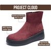 image:imageGenuine Leather Platform Ankle Boots For Women Combat Boots amp Womens BootsBurgundy Suede