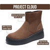 image:imageGenuine Leather Platform Ankle Boots For Women Combat Boots amp Womens BootsChocolate Suede