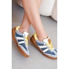 image:imageGenuine Leather Slip On Sneakers for Women with Leather Memory Foam InsoleBlue Suede