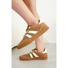 image:imageGenuine Leather Slip On Sneakers for Women with Leather Memory Foam InsoleTan