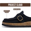 image:imageProject Cloud 100 Genuine Leather Moccasin Style Clogs for WomenBlack Suede With Gold
