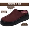 image:imageProject Cloud Genuine Leather Platform Clogs for Women  Womens MulesBurgundy Suede