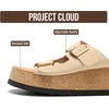 image:imageProject Cloud Genuine Leather Wedge Platform Womens Sandals BarcelonaBeige